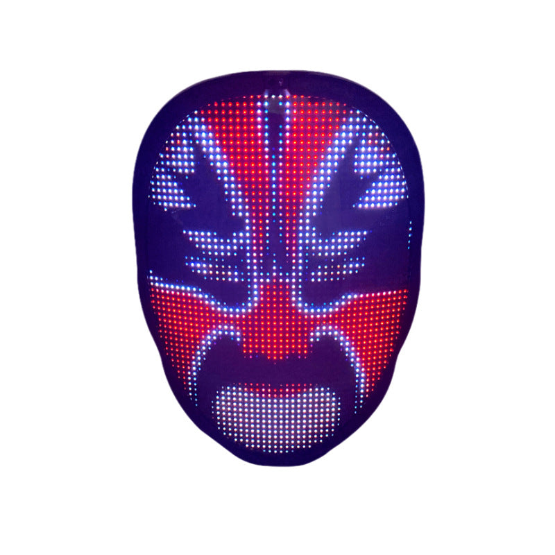 Color Changing LED Halloween Mask Full Color Light Up Mask for Parties and Cosplay