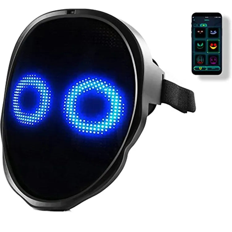 Color Changing LED Halloween Mask Full Color Light Up Mask for Parties and Cosplay